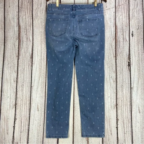 Talbots Jeans Womens Size 8P Ankle High Rise Straight Leg Stretch Anchor… - Picture 2 of 11